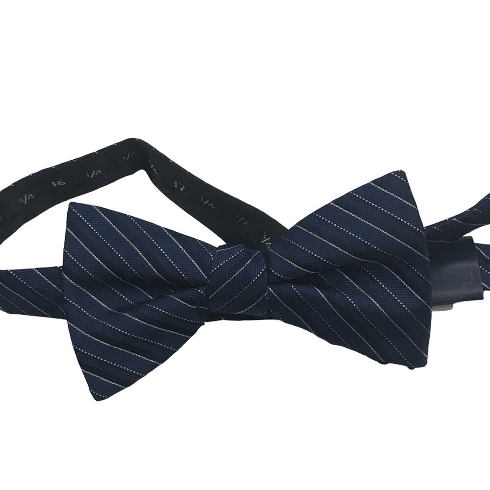 Stafford  Striped Blue Dinner Party Bowtie
